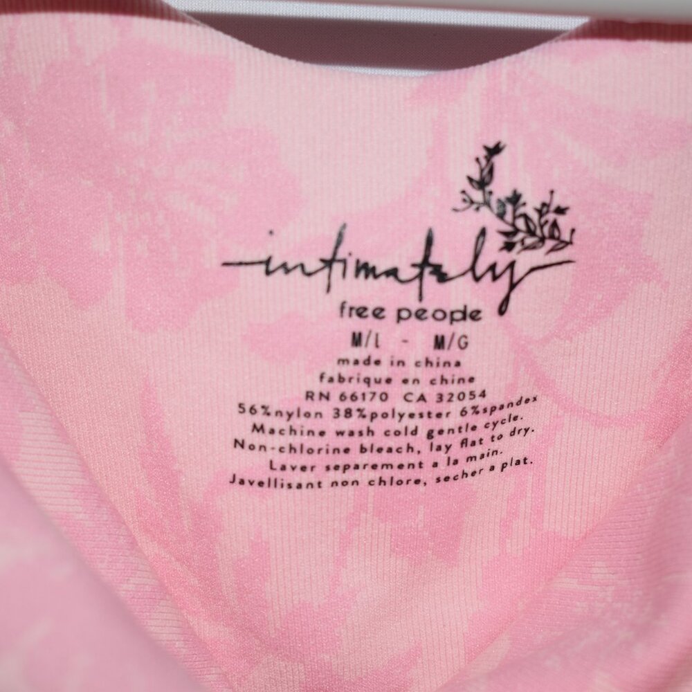Free People Intimately Clean Lines Bodysuit In Pink Women's M/L - Picture 3 of 3